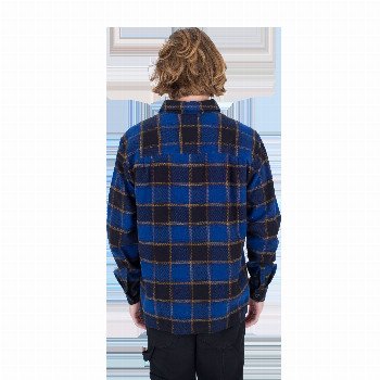 Hurley SANTA CRUZ SHORELINE FLANNEL SHIRT IN BLUE VOID