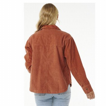 Rip Curl STEVIE CORD SHIRT IN DARK RUST