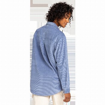 Roxy LET IT GO CORDUROY SHIRT IN INFINITY BLUE