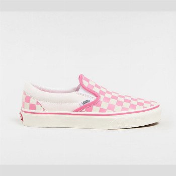 Vans CLASSIC SLIP-ON CHECKERBOARD SHOES (CHECKERBOARD PINK/TRUE WHITE) UNISEX WHITE