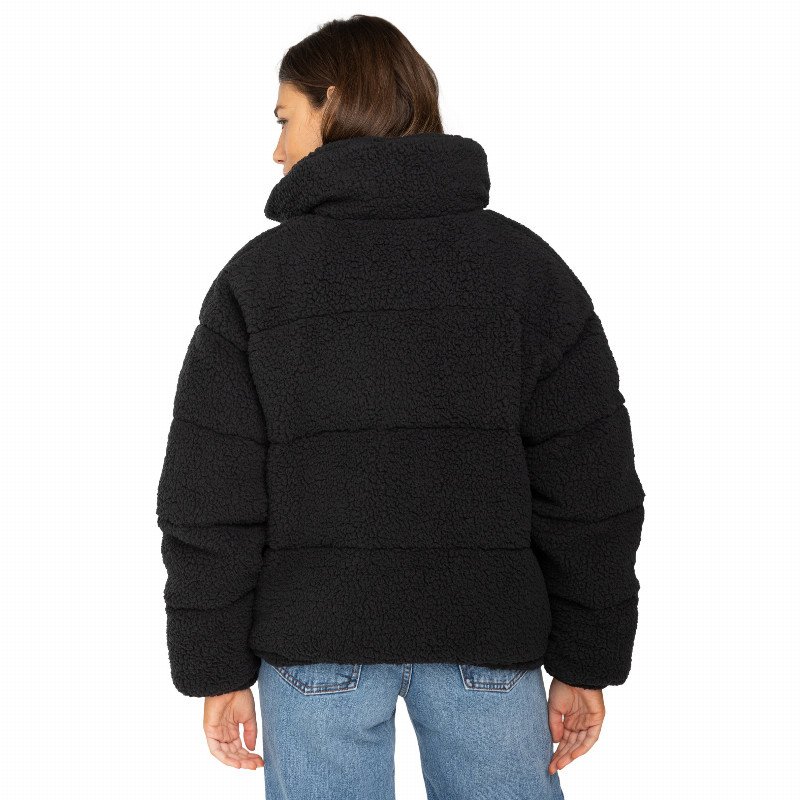 Sherpa Puffer Jacket in Black Sands