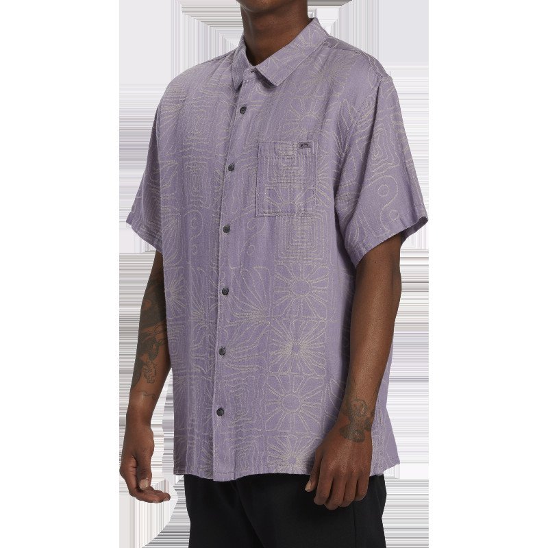 Sundays Jacquard Shirt in Grey Violet