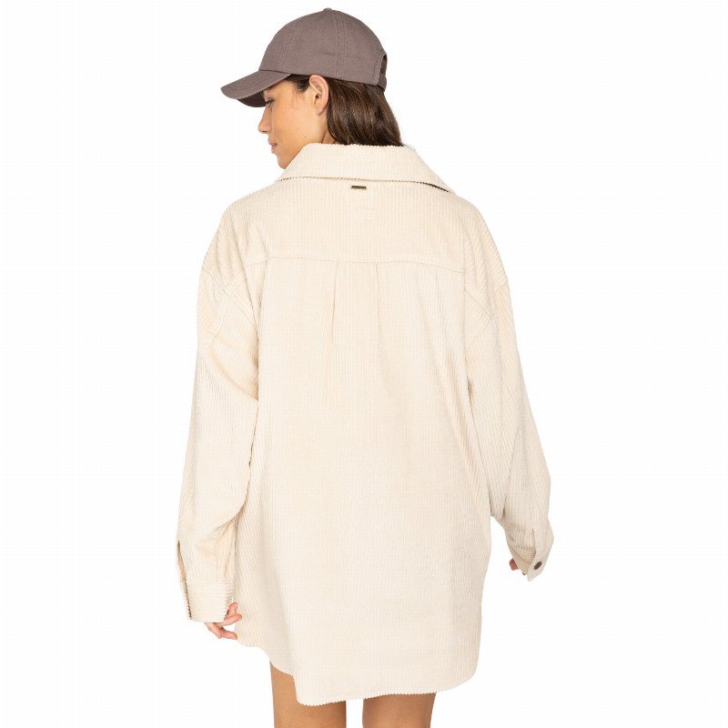 Winter Ocean Shirt Dress in White Cap