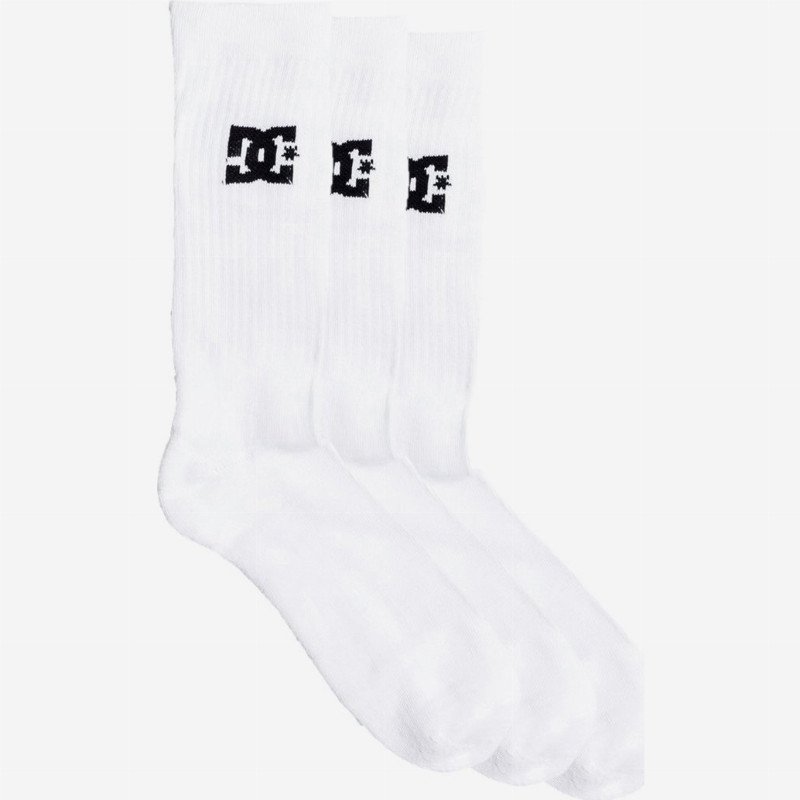 DC - 3-Pack Crew Socks for Men - White