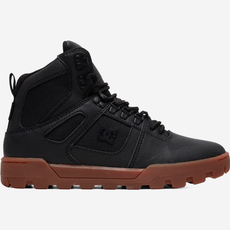 Pure Hi Weather Resistant Lace-Up Boots for Men - Black