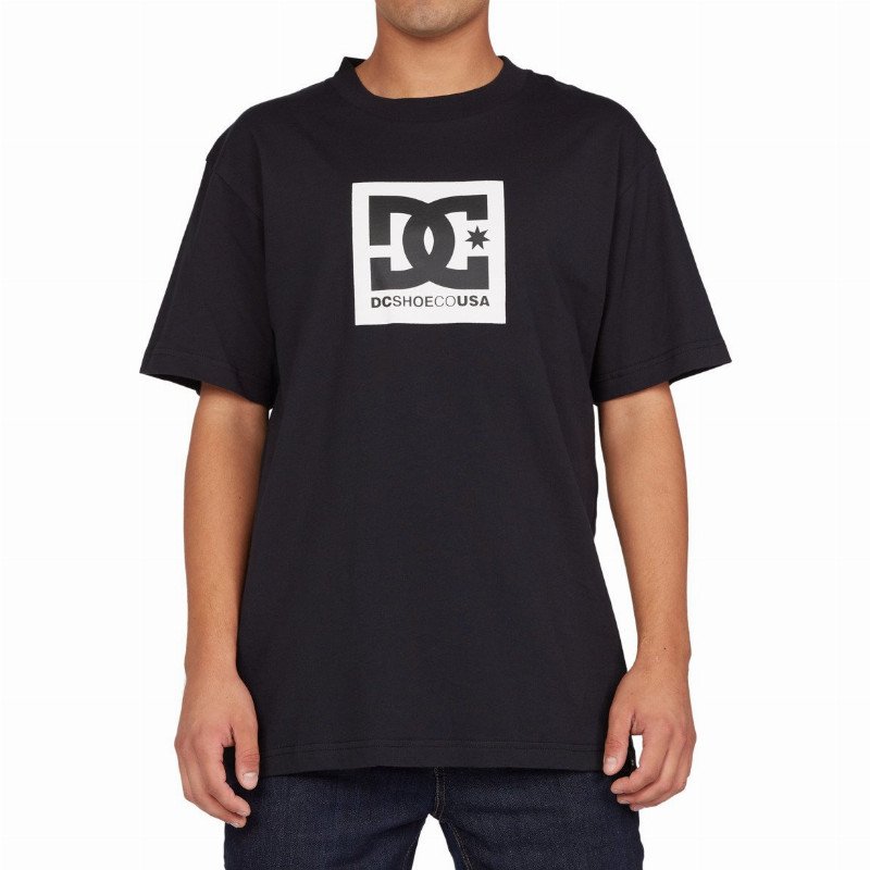 Square Star Tee for Men - Black