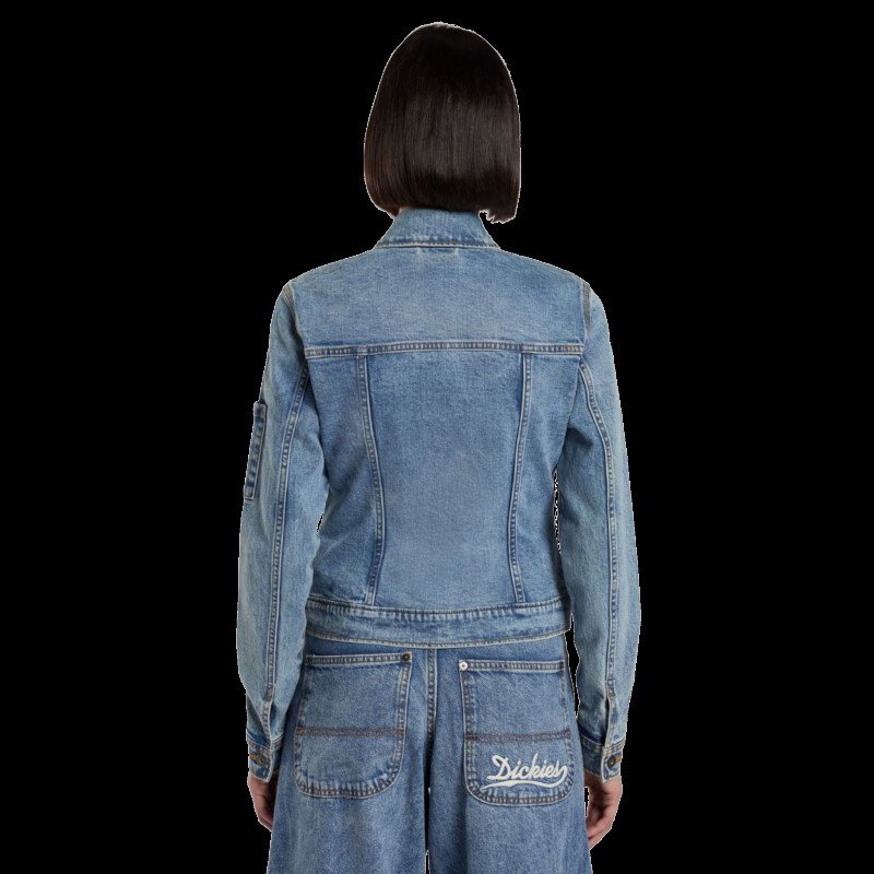 Denim Slim Jacket in Rinsed Blue Fade