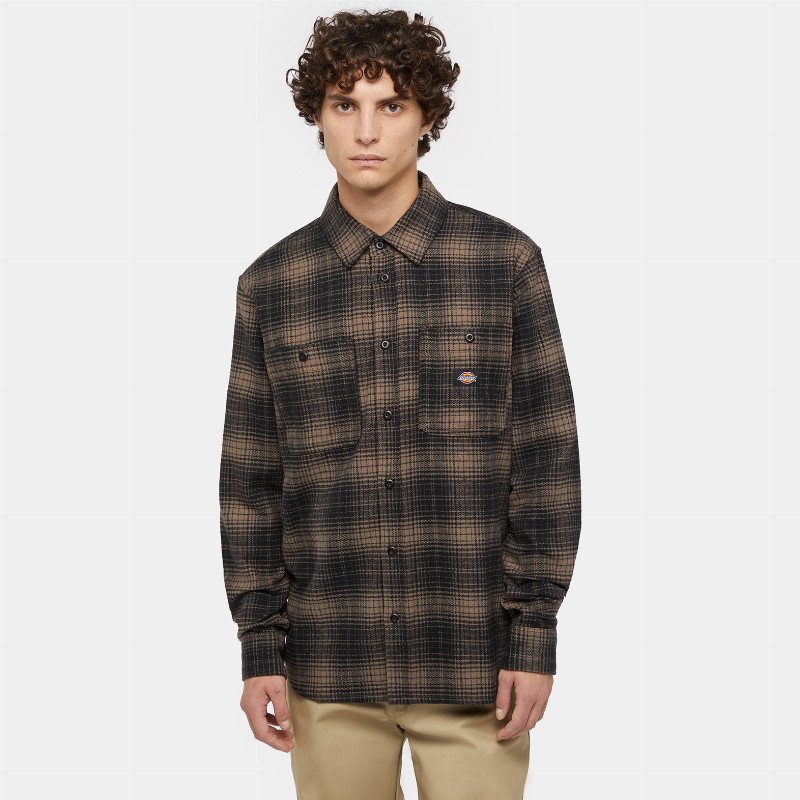 Dickies Evansville Long Sleeve Shirt Man Brown 