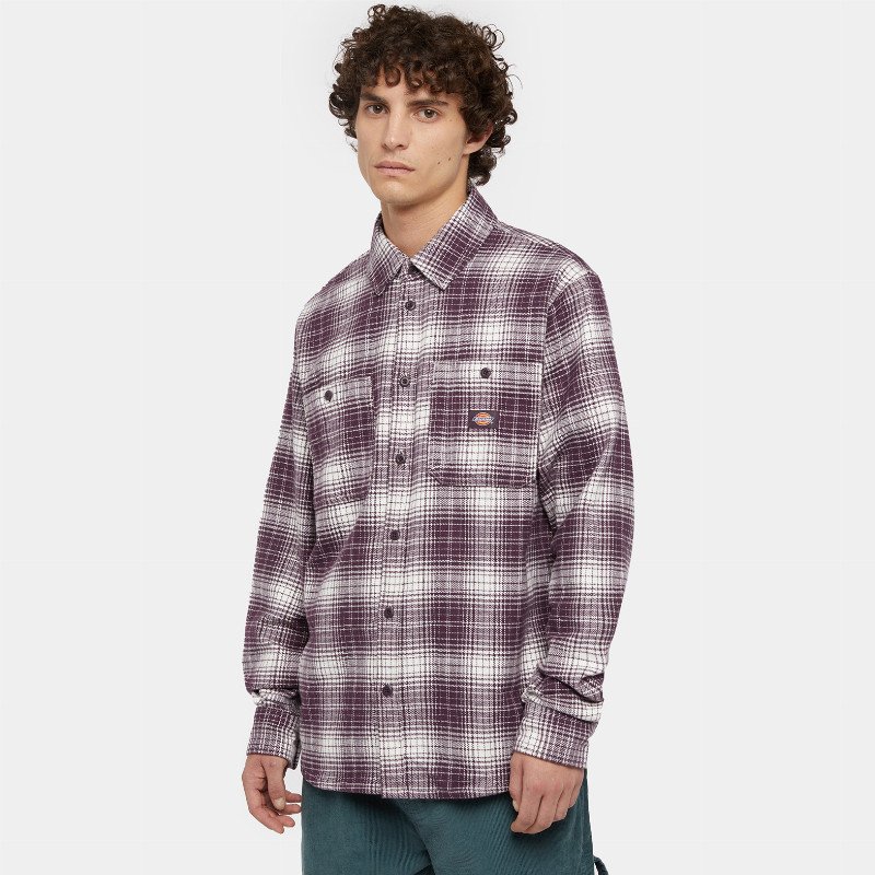 Dickies Evansville Long Sleeve Shirt Man Plum 