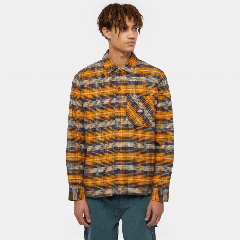 Dickies Forest Check Shirt Man Orange 