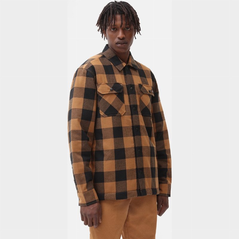 Dickies Lined Sacramento Shirt Man Brown Duck 