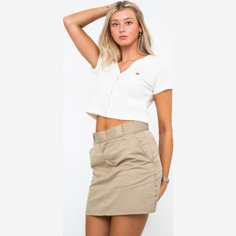 Mini Work Skirt in Khaki