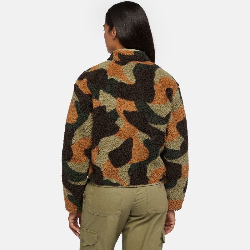 Mount Hope Camo Zip Fleece Jacket in Imperial Green Camo