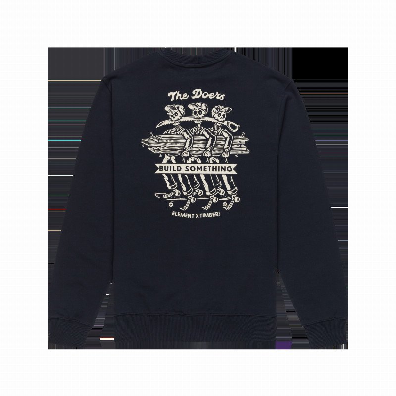 Timber Skeleton Gang Crew Sweatshirt in Eclipse Navy