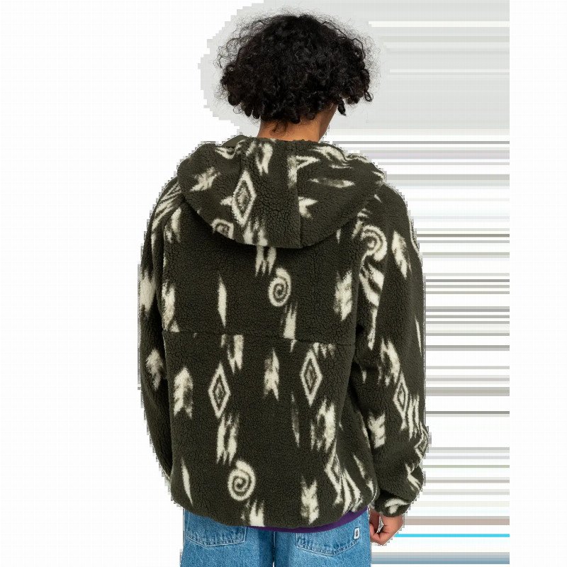 Wolfe Reversible Hooded Fleece Jacket in Geo