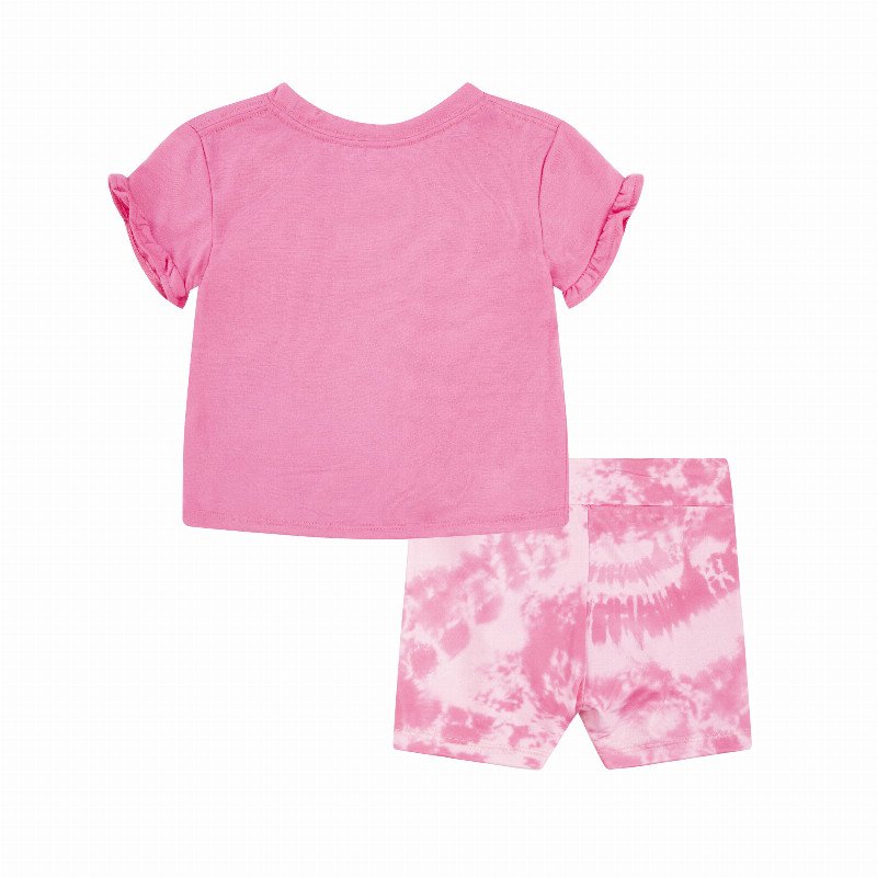 Girls Bike Short Set in Hyper Pink