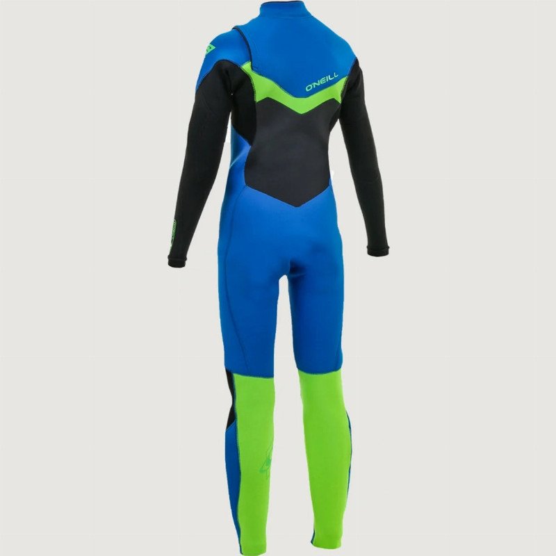 Boys Epic 3/2mm Chest Zip Wetsuit in Ocean, Black & DayGlo