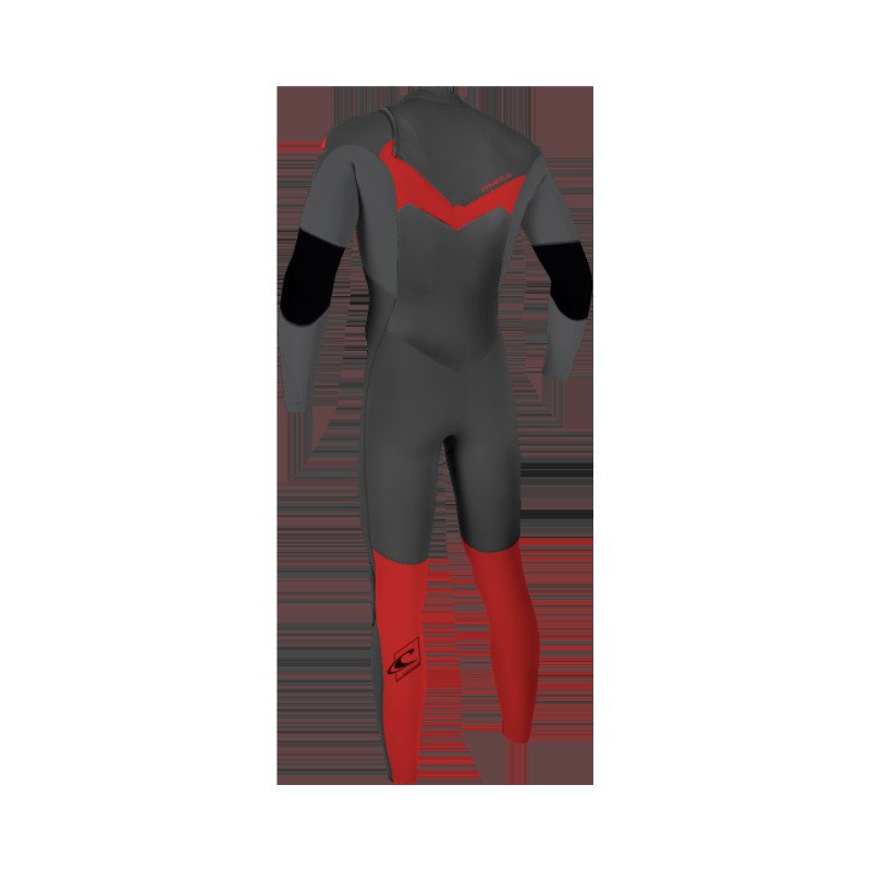 Boys Epic 5/4mm Chest Zip Wetsuit in Graphite, Smoke & Red