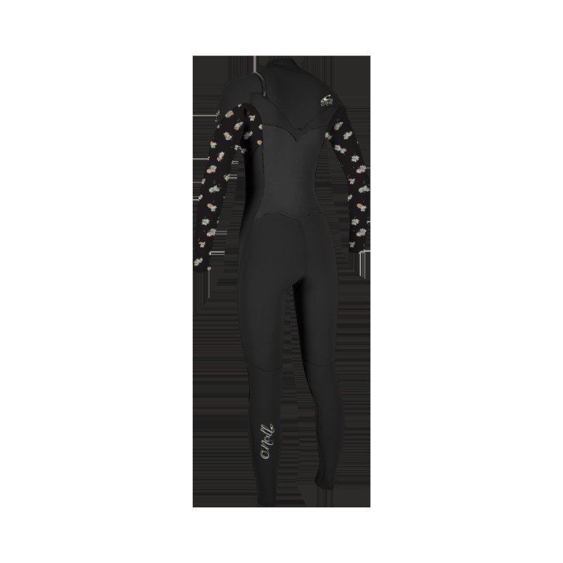 Epic 5/4mm Chest Zip Wetsuit in Black & Cindy Daisy