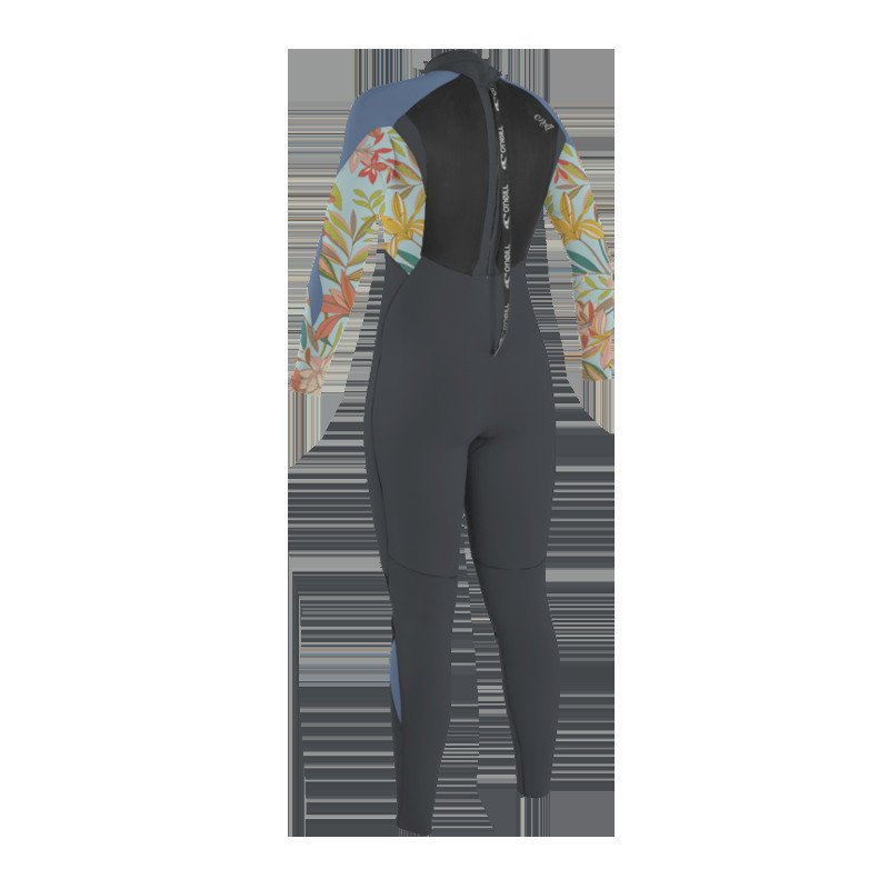 Girls Epic 4/3mm Back Zip Wetsuit in Graphite, Dahlia & Infinity