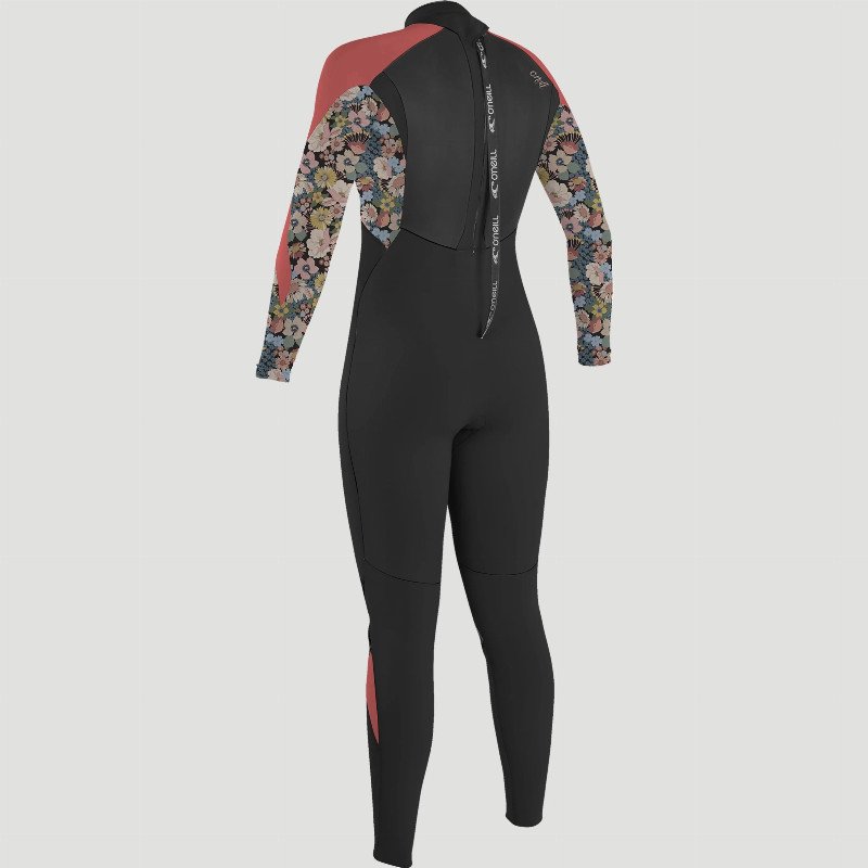 Girls Epic 5/4mm Back Zip Wetsuit in Black, Twiggy & Tea Rose