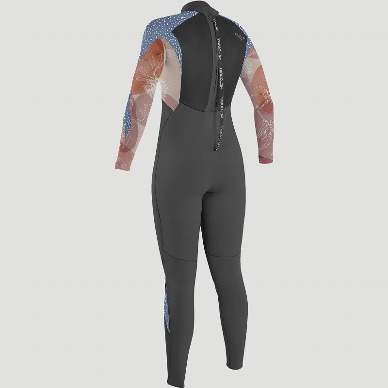 Girls Epic 5/4mm Back Zip Wetsuit in Graphite & Desert Bloom