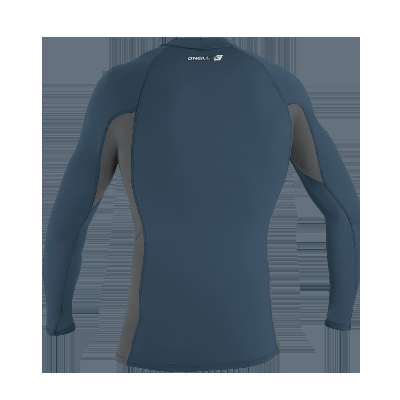 Premium Skins Long Sleeve Rash Vest in Copen Blue & Smoke