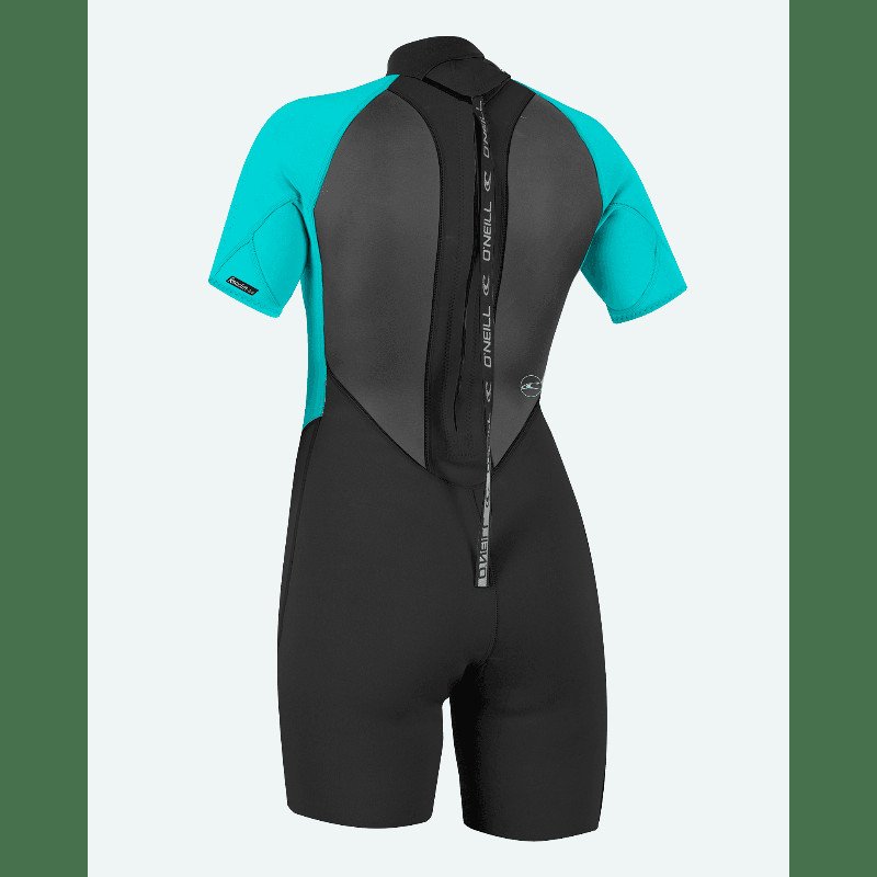 Reactor-2 2mm Back Zip Shorty Wetsuit in Black & Light Aqua