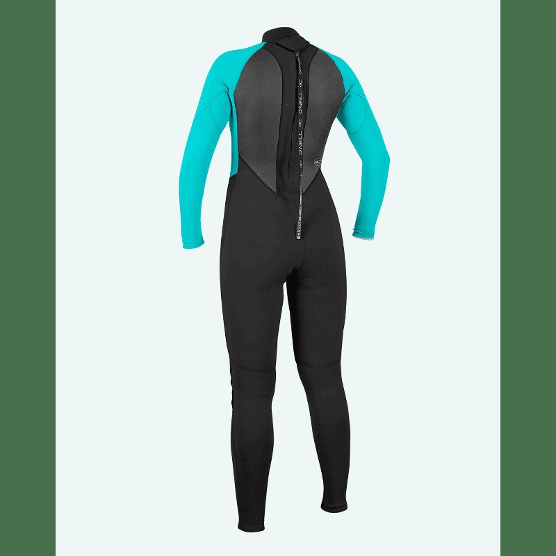 Reactor-2 3/2mm Back Zip Wetsuit in Black & Light Aqua