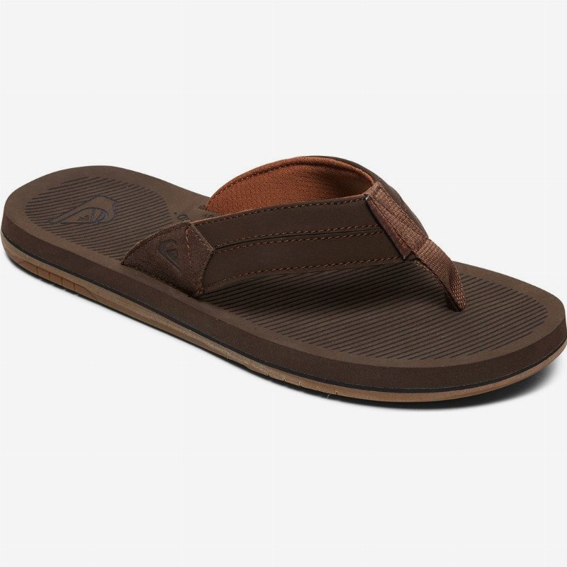 Coastal Oasis - Leather Sandals for Men - Brown - Quiksilver