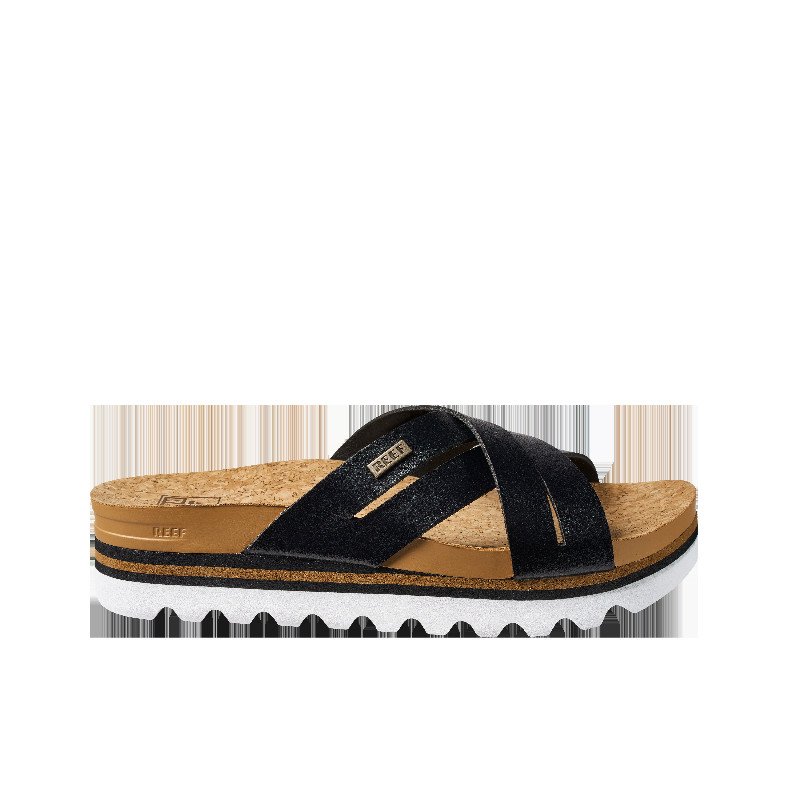 Cushion Bloom Hi Sandals in Black & Tan