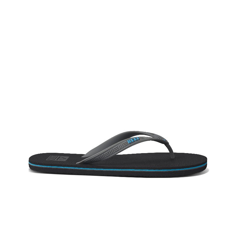 Seaside Flip Flops in Grey, Aqua & Black