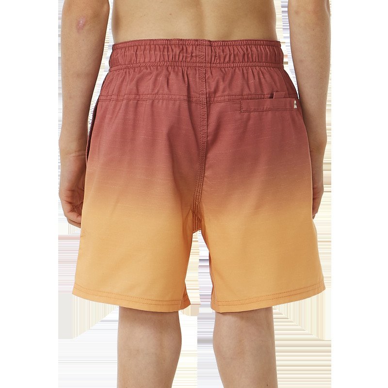 Boys Fade Volley Shorts in Hot Coral