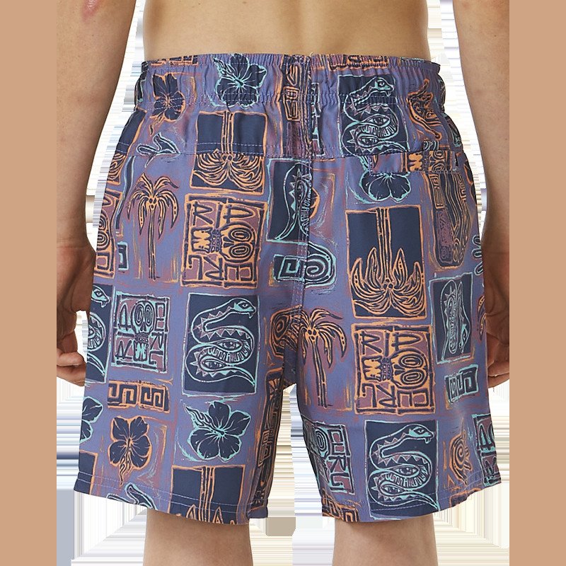 Boys Lost Islands Tile Volley Shorts in Multi Colour