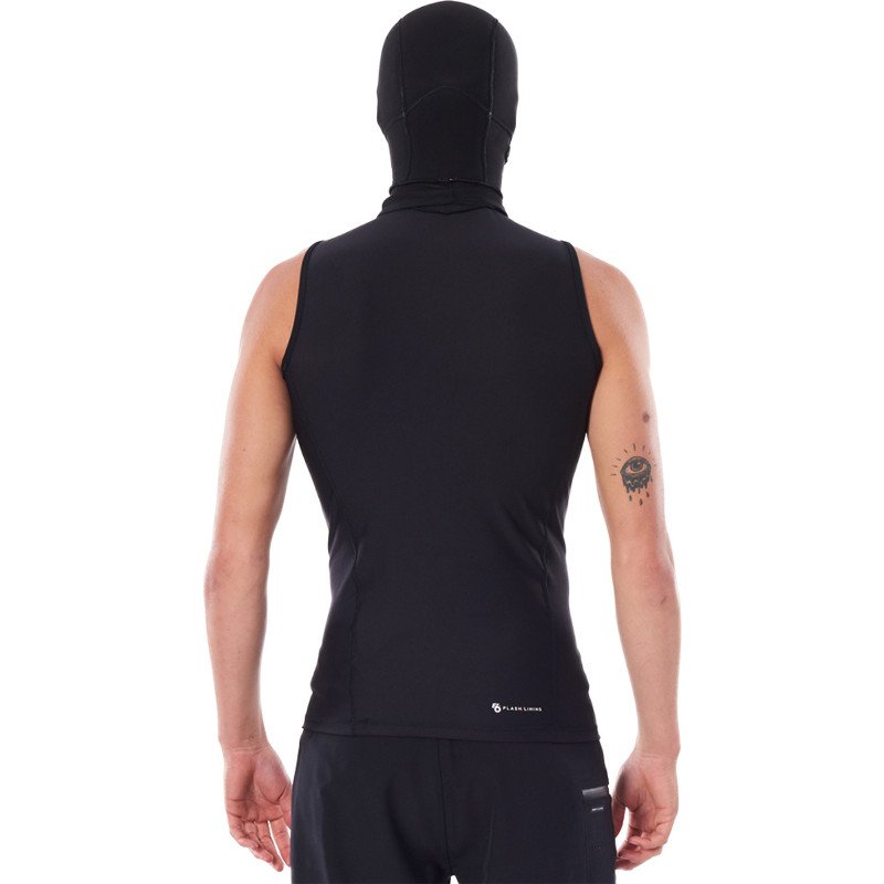 Flashbomb Hooded Polypro Thermal Rash Vest in Black