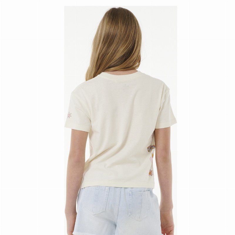 Girls Summer Solstice Crop T-Shirt in Bone