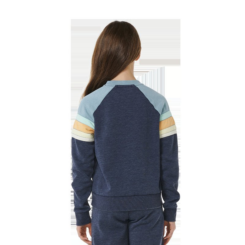 Girls Surf Revival Raglan Sweatshirt in Dark Navy