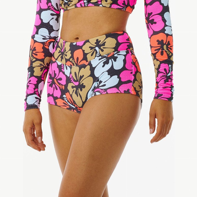 Hibiscus Heat Boyleg Bikini Bottoms in Multi