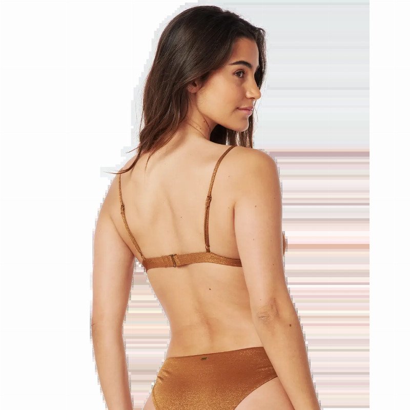 Playabella Fixed Tri Bikini Top in Chocolate