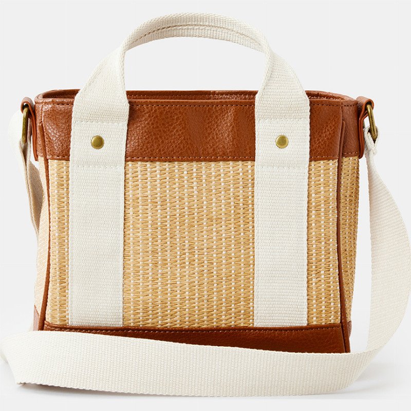 Premium Straw Mini Handbag in Natural