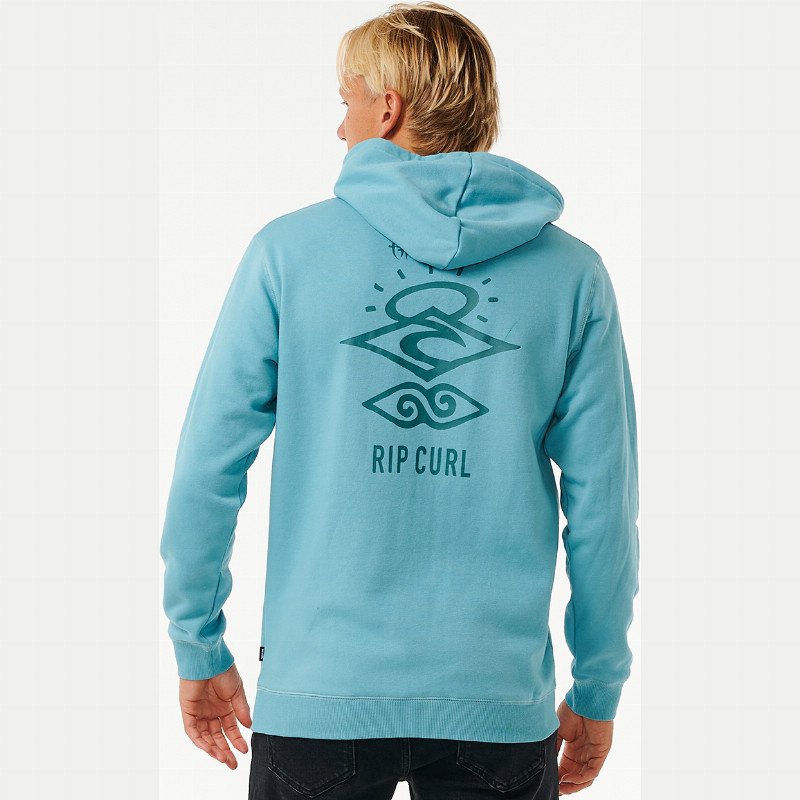 Search Icon Hoodie in Dusty Blue