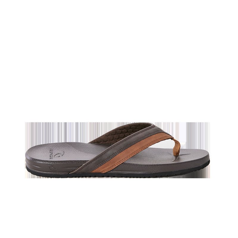 Soft Top Flip Flops in Brown & Tan