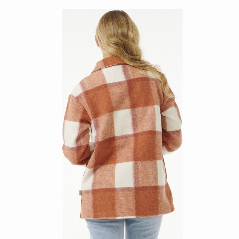 Soleil Check Jacket in Dark Rust