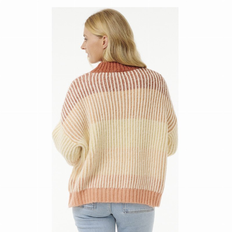 Soleil Rib Knit Jumper in Burnt Red