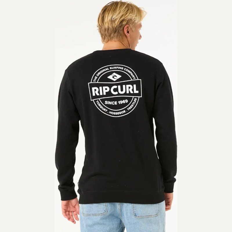 Stapler Crew Sweatshirt in Black