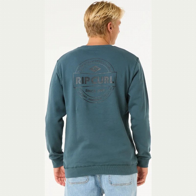 Stapler Crew Sweatshirt in Pine Night