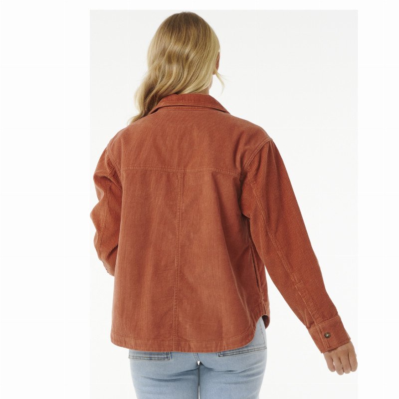 Stevie Cord Shirt in Dark Rust