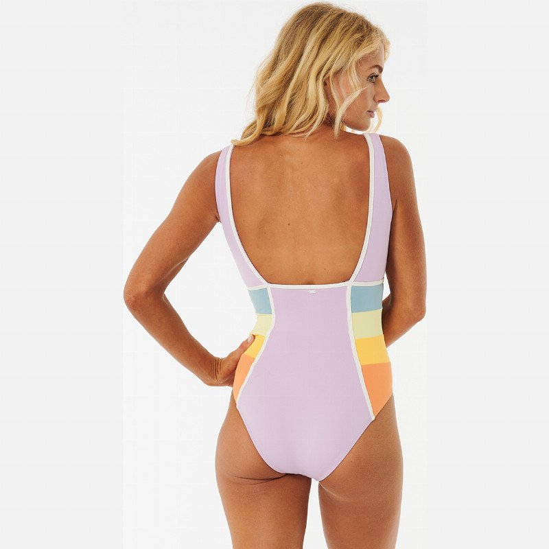 Sunrise Stripe Swimsuit in Lilac