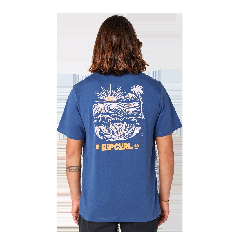 Surf Paradise F & B T-Shirt in Washed Navy