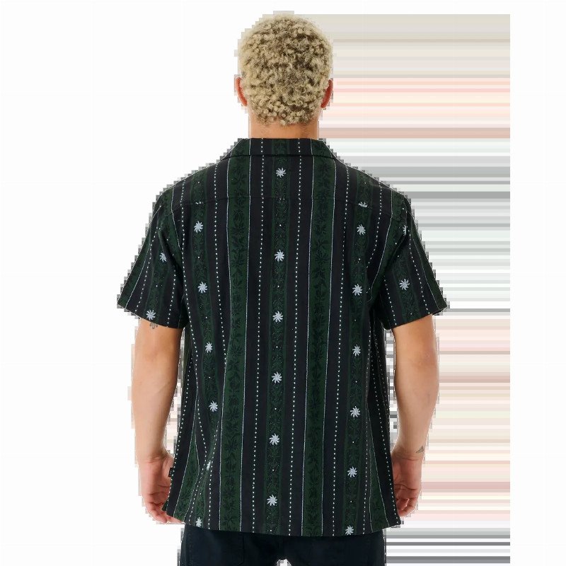 Topanga Vertical Stripe Shirt in Washed Black